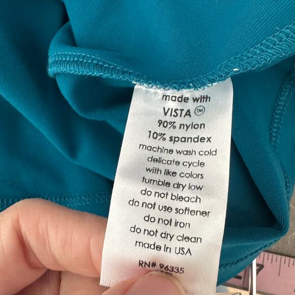 Susana Monaco Square Neck Gathered Sleeve Top in Sea Green NWT Size Medium - Picture 8 of 10